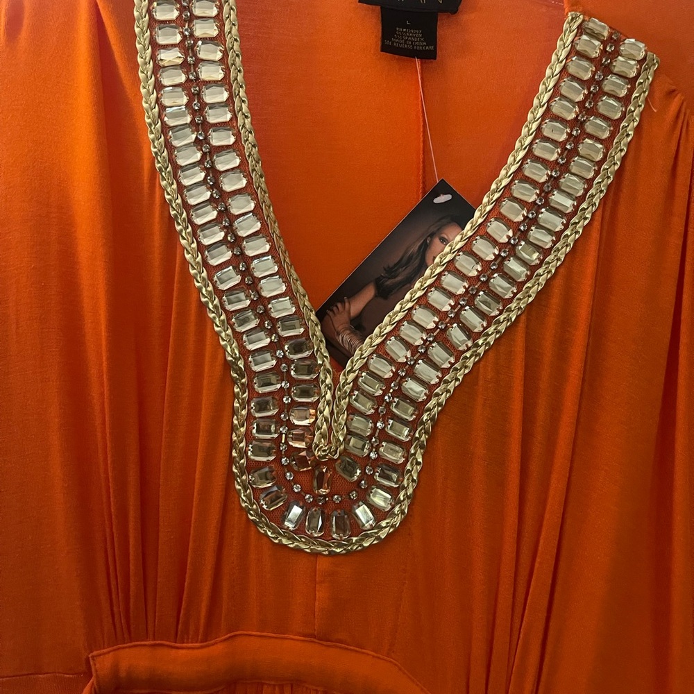 Beautiful gold gems maxi dress